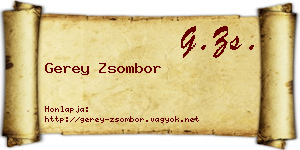 Gerey Zsombor névjegykártya